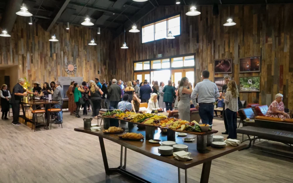 Guests gathered inside the Sugarloaf Wine Co. tasting room, a Modern Corporate Meeting & Private Events Venue at a Rural Winery Setting near Santa Rosa